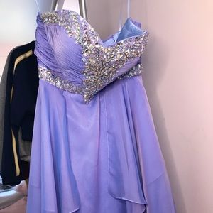 Periwinkle Strapless Graduation Dress